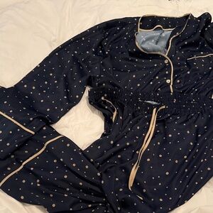 Summersalt Navy and Light Blue Polka Dot Pajama Set